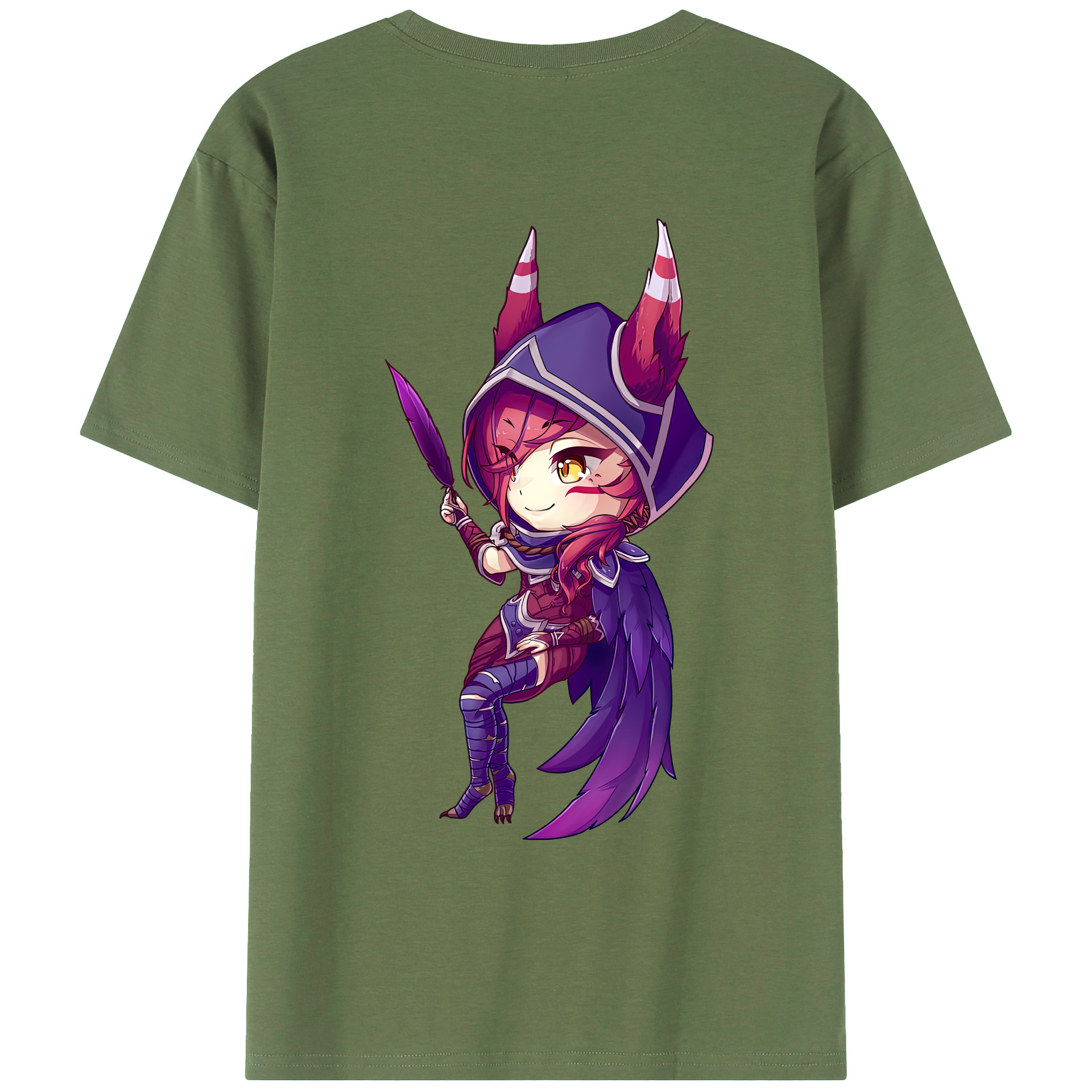 （画像用） リーグ・オブ・レジェンド League of Legends LOL 綿100％ メンズ半袖Tシャツ（バックプリント） 通気性